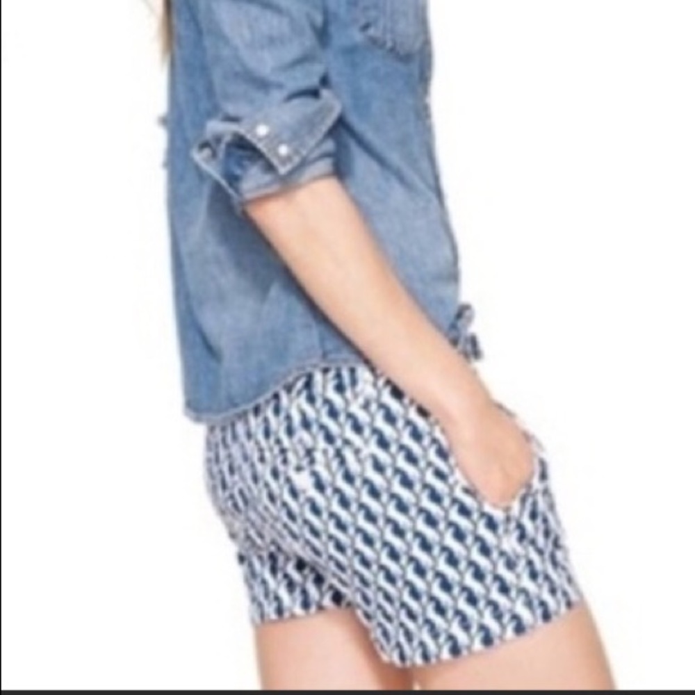 **SOLD**J. CREW Seahorse Print Chino Shorts Sz. 0 - Picture 1 of 7